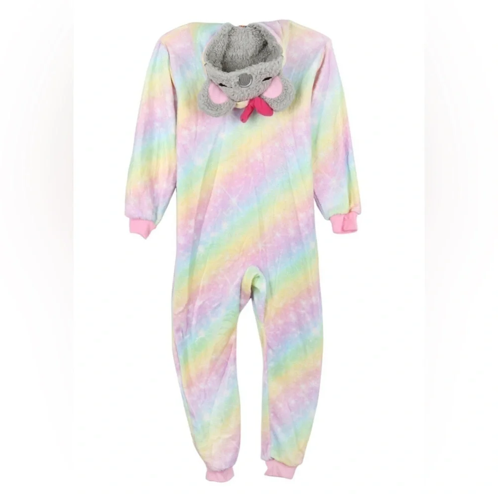 Kids’ Sleep On It Pastel Rainbow Koala Bear Onesie Size Large 14-16